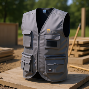 Chaleco de Trabajo Multibolsillos Ttake Gris XL para Verano - Product Image 3