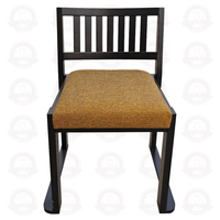 Silla de Comedor Moderna de Madera con Asiento Tapizado en Tela, Estilo Japonés, Muebles para Restaurante