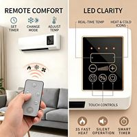 Kipas Pemanas Dinding Terpasang dengan Panel Kontrol Depan, Hemat Ruang, Aliran Udara Panas untuk Kamar Tidur dan Kantor