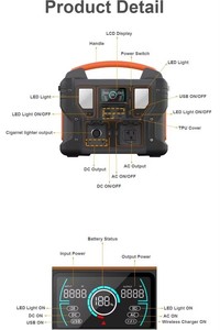 Station d'alimentation portable 300W pour le camping en plein air, batterie LiFePO4, charge solaire sans fil, contrôleur MPPT pour les voyages et l'utilisation en voiture - Product Image 5