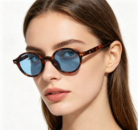 Lunettes de soleil rétro rondes UV400 à monture intégrale, 8 couleurs, montures vintage écaille de tortue et noires, lunettes de mode pour hommes et femmes, vente en gros OEM/ODM