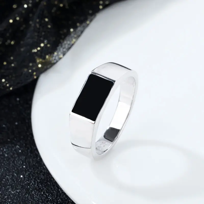 925 Sterling Silber Ring Männer Großhandel Emaille Hochwertige Trend Mode Schmuck Ring für Männer