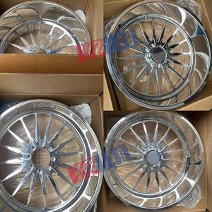 Roues forgées 24x14 à plat profond en alliage d'aluminium hautement poli 4 pièces New American Force Wheels - Product Image 6