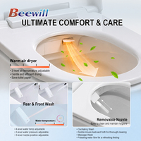 Nouvelle conception, certifiée CE, toilette intelligente électrique automatique murale monobloc avec capteur de salle de bain