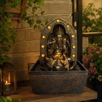 Fontaine d'eau en résine avec logo personnalisé, statue du Dieu Ganesh, artisanat hindou, décoration de bureau, articles de décoration pour la maison, vente en gros