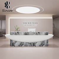 Bureau de réception moderne en fibre de verre de luxe pour salon de beauté, hôtel et salle de sport - Personnalisable, durable, usage commercial