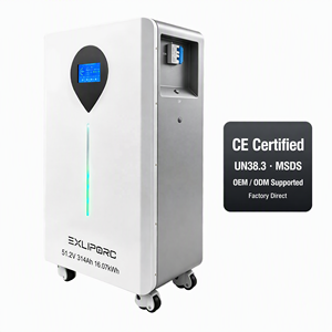 แบตเตอร์รี่พลังงานแสงอาทิตย์16kWh LiFePO4 51.2V รองรับเซลล์ใบมีด EV 8000รอบผนังไฟฟ้าผู้รับเหมา EPC - Product Image 1