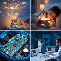 Projecteur de Histoires pour Enfants HASL avec Veilleuse, Carte de Contrôle Principale PCB 2 Couches, Lecteur Audio LED FR-4 1.0mm, Bluetooth, WiFi, Capteur Tactile, Batterie
