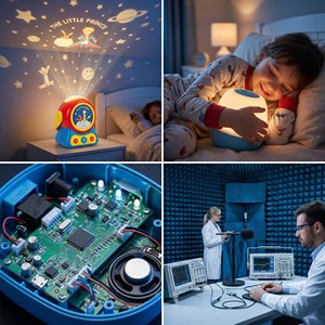Proyector de Cuentos para Niños HASL, Lámpara Nocturna, PCB de Control Principal de 2 Capas, Reproductor de Audio LED FR-4 de 1.0 mm, BLE, WiFi, Sensor Táctil, Batería - Product Image 6