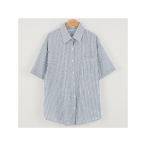 เสื้อเชิ้ตลายทางออกแบบได้เองสำหรับทุกเพศเสื้อเชิ้ตโอเวอร์ไซส์จากเกาหลีฤดูร้อน - Product Image 2