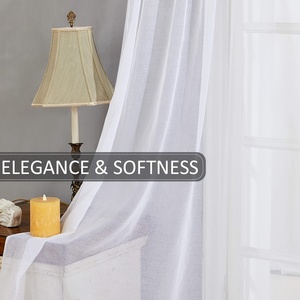 2 Pcs/Set Rideaux de cuisine semi-transparents en lin texturé Rideaux de café à étages Boho Farmhouse Rideaux courts <span class=keywords><strong>pour</strong></span> <span class=keywords><strong>chambre</strong></span> à coucher salon - Product Image 5