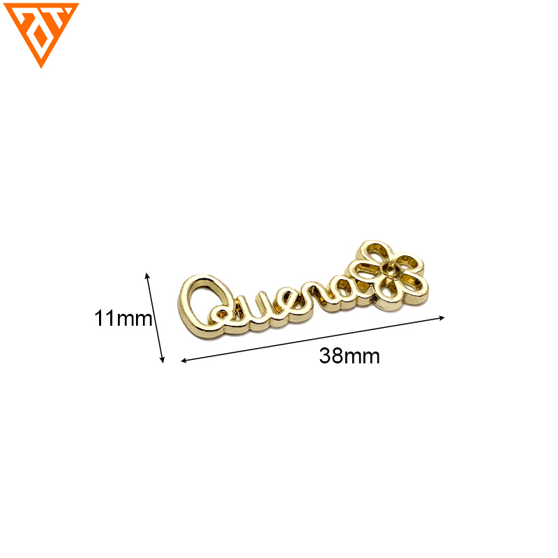 High Quality Custom Brand Name Letter Engraved Plate Tag Garment Metal Logo Labels For Clothing · image 2