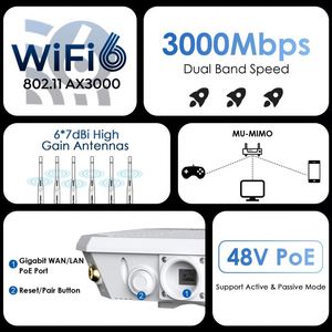 WAVLINK WN588HX3 WiFi6 AX3000 Dual Band <b>Wireless</b> Outdoor <b>Access</b> <b>Point</b> IP67 WiFi Router - Product Image 4