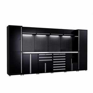 Conjunto de Gabinetes de Garaje en Forma de L Todo en Uno con Cajones para <span class=keywords><strong>Herramientas</strong></span> y Paneles Perforados - Product Image 3