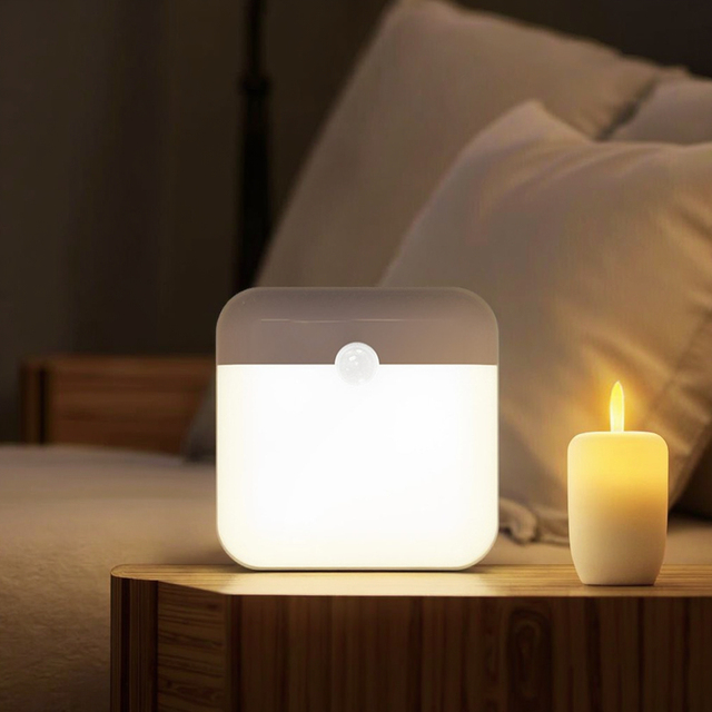 2026 Smart Mini Motion Sensor Night Light Magnetic Battery Operated Warm White LED Wall Modern Design for Bedroom Corridor