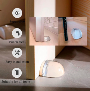 Tope de puerta transparente, tope de puerta autoadhesivo para protección de pared, amortiguador de puerta, tope de suelo para el hogar y la oficina, protector de pared - Product Image 4