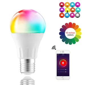 LED Smart Light B22 E27 9W Rgb+White Light Wifi Led Smart Bulb With Alexa/Google Home