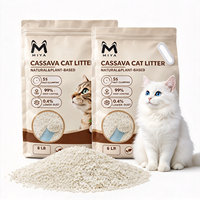 Litière pour chat en amidon de manioc en vrac, écologique, biodégradable, agglomérante, faible poussière, contrôle des odeurs, pour animalerie