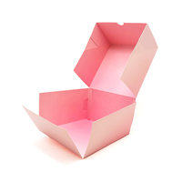 Boîte à courrier en papier recyclable rose gaufré de luxe pour gâteaux au chocolat et cadeaux de desserts avec logo personnalisé