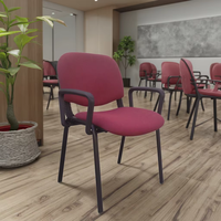 Chaise d'école en plastique au design moderne, empilable et durable avec coussin en tissu doux pour les activités de réunion en classe au collège