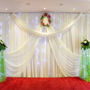 Pipe Drape Curtains <b>Backdrop</b> Poles <b>Stands</b> Pipe and Drape Kits Customized Size White Fabric Draping <b>Backdrop</b> for Wedding Stage - Product Image 1