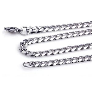 Cadena de Acero Inoxidable Chapada en Oro, Cadena de Cuerda de 7 mm de Ancho, Collar de Moda para Mujer, Cadena Dorada Plana para Hombre - Product Image 1