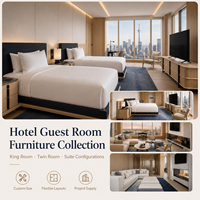 Ensemble de meubles de chambre d'hôtel 5 étoiles sur mesure OEM ODM, solution FF&E moderne et luxueuse en bois pour appartement, fabricant direct