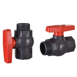 2 inch Return material Black PVC thread male and female single union ball valve