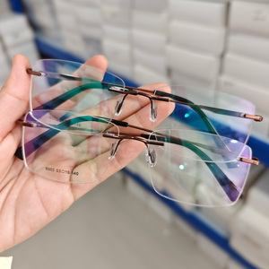 Gafas de Metal de marca de lujo a la moda, gafas de cristal para hombre, monturas ópticas, gafas de negocios sin montura, monturas ópticas mixtas - Product Image 4