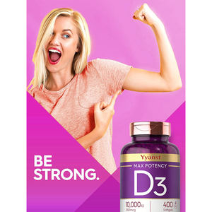 Vitamina D3 de alta calidad SIN GLUTEN y SIN SOJA, máxima potencia. Apoya la salud inmunológica y ósea, mejora la absorción de calcio, cápsulas blandas. - Product Image 5