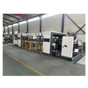 High speed automatic carton flexo printing machine die cutting and slotting carton board folder gluer machine pasting machine