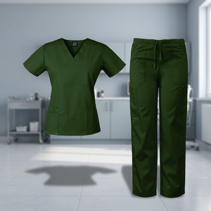 Blouse d'infirmière personnalisée en coton tissé 100 % écologique pour homme, à manches courtes ou longues, coupe ajustée, douce, uniforme de soins de santé - Product Image 3