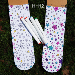 Cids Cartoon Diy اللون في الجوارب تلوين الجوارب الرسم مع علامات النسيج الجوارب الملونة - Product Image 6
