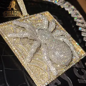 925 серебряные подвески VVS Moissanite Allah, оптовая продажа, ожерелье в стиле хип-хоп со льдом из золота, мужская женская подвеска