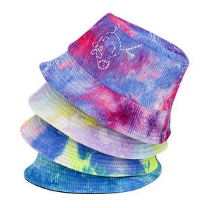 <span class=keywords><strong>Cappello</strong></span> da Pescatore in Corduroy Tie-Dye Autunno-Inverno con Stampa Vintage, Caldo e con Ampia Tesa per Protezione Solare - Product Image 1