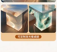 Luxuriöser Leuchtender Jade-Esstisch Natürlicher Luxus-Stein Rechteckiger Esstisch Weißer Jade Rosa Insel-Marmortisch