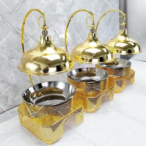 Estufa de Alcohol Dorada para Buffet de Hotel y Restaurante, Calentador de Platos Circular de Acero Inoxidable, Estilo de Lujo Ligero - Product Image 1