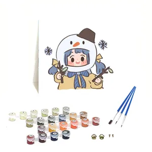 Orfon New style Christmas girl paint by numbers kit su tela pittura a olio fai da te 40x40 cm tela personalizzata per la decorazione domestica