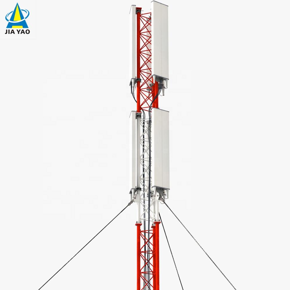 Gsm антенна телекоммуникационная телекоммуникационная сталь Guy провод 30м решетка треугольник треугольная мачта Guyed башня