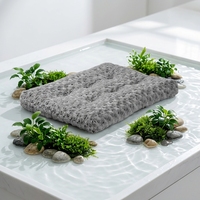 Coussin Rectangulaire Luxe en Fausse Fourrure pour Chien et Chat, Gris Moelleux, Épais, Chaud, Lavable, Tapis Shaggy pour Cages et Grands Chiens - Vente en Gros