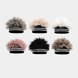 Streetwear Hip Hop pour hommes casquette réglable en tissu perruque courte rétro amusante style imprimé <span class=keywords><strong>bonnet</strong></span> chapeau <span class=keywords><strong>cheveux</strong></span> à pointes - Product Image 2