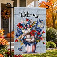 Drapeaux de jardin en gros, double face, imperméables, en polyester, pour extérieur, 30x45cm, impression numérique, décorations saisonnières bon marché