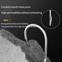 Hameçon 8041-NP à pointe barbelée, électroplaqué, en acier inoxydable antirouille, décalé, pour appât vivant, thon, marlin, poisson-chat, bar, pêche en mer, bateau