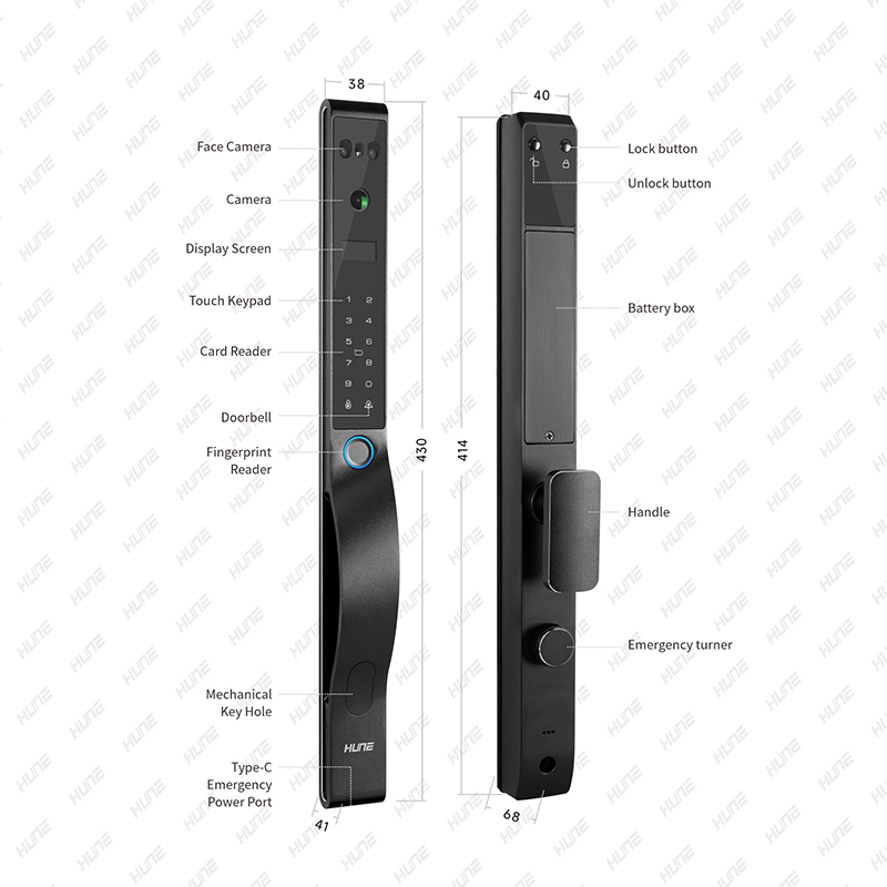 For Smart Home Door Lock TTLock IP65 Waterproof Aluminum Digital Code Fingerprint 3D Face Recognition Indoor UWB NB-IoT Tuya · image 3