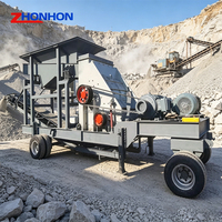 Concasseur mobile à double étage de type remorqué, portable, avec moteur AC, capacité de 5 à 180 t/h pour les mines de charbon