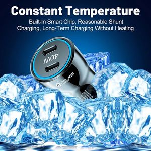 40W Dual Usb C Port Car Charger Usb Type C Fast Charging Car Phone <b>Adapter</b> for Phones - Product Image 5