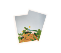Bajo MOQ Papel personalizado Paisaje costero Patrones DE ARTE Diseño de ubicación manuscrita Postales para tarjetas de agradecimiento Impresión de volantes
