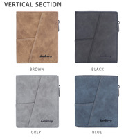 Portefeuille homme Baellerry en cuir, court, multi-cartes, avec blocage anti-vol et poche à monnaie zippée