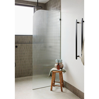 Portes de douche fixes en verre avec verre cannelé pour salles de bain et maisons, cloisons en verre trempé