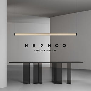 Lámpara de Techo Moderna Minimalista Italiana para Comedor, Diseño Nórdico de Alta Gama para Barra o Mostrador, Lámpara Colgante de Tira de Vidrio de Una Sola Línea - Product Image 3